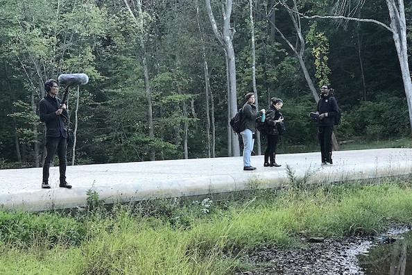 Outdoor field recording at Watchung Reservation Sound Art Field Trip