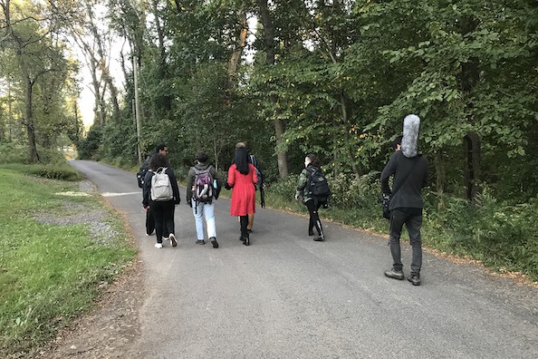 Outdoor field recording at Watchung Reservation Sound Art Field Trip