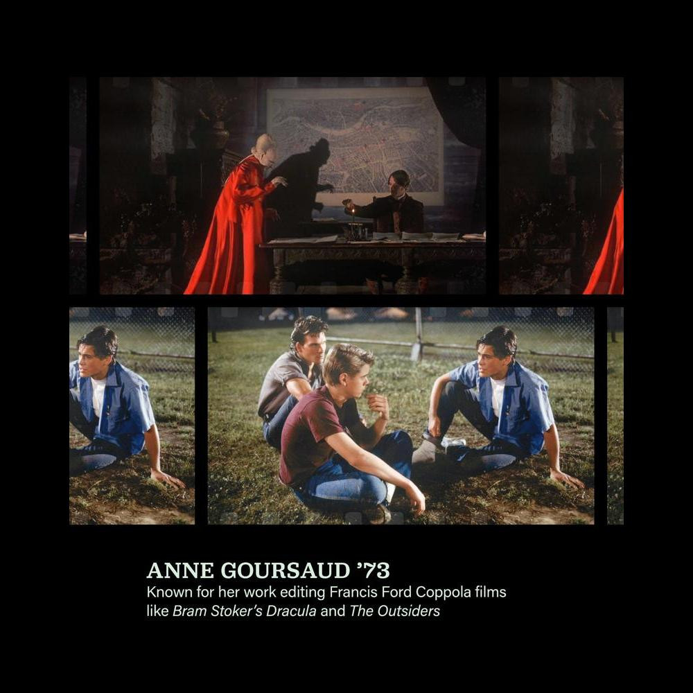 Anne Goursaud '73, editor of Francis Ford Coppola films like Bram Stoker's Dracula and The Outsiders