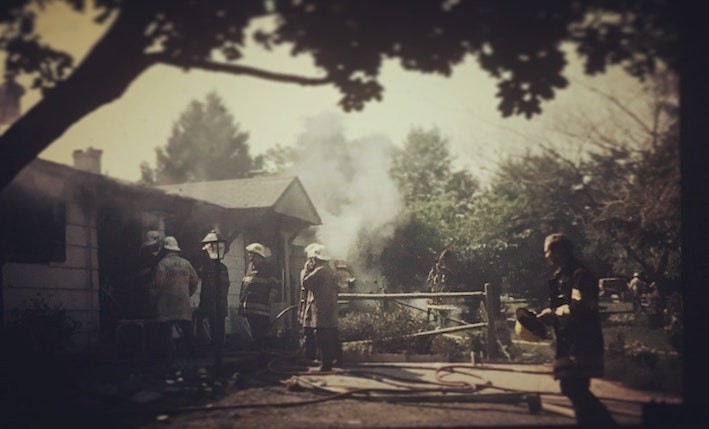 From 'Where There's Smoke' by Lance Weiler an old image with firefighters