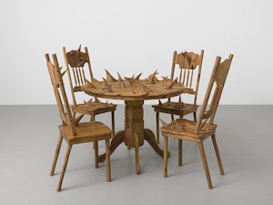 artwork made of chairs